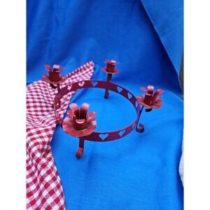 Vintage Taper Candle‎ Holder Primitive Cottagecore Romantic Ring Centerpiece